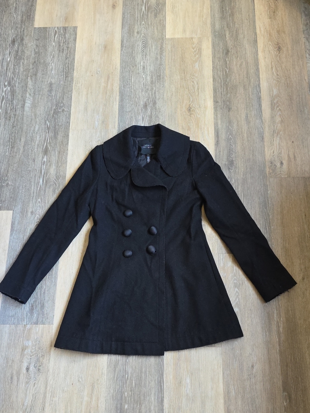 Robert Rodriguez Black Double-Breasted Pea Coat